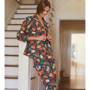 PrintFresh x Anthropologie Harvest Pumpkin Print Cotton Pajamas - Medium - EUC